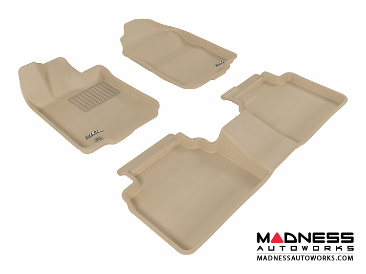 Ford Fusion Floor Mats (Set of 3) Tan by 3D MAXpider MADNESS Autoworks Auto Parts and